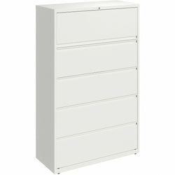 Lorell Fortress Series 5-Drawer Lateral File with Roll-out Posting Shelf White Steel 42"W x 18.6"D x 67.6"H (LLR-FRT-LF42-5D676)
