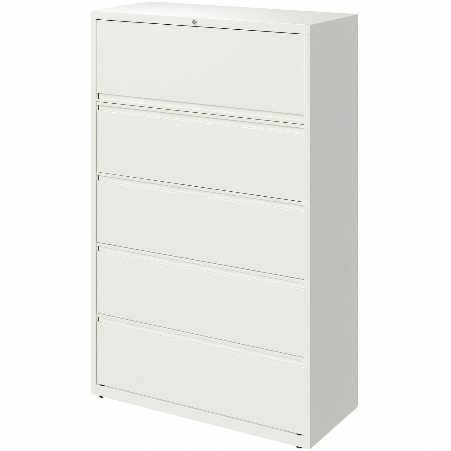 Lorell Fortress Series 5 - Drawer Lateral File with Roll - out Posting Shelf White Steel 42"W x 18.6"D x 67.6"H (LLR - FRT - LF42 - 5D676) - SchoolOutlet