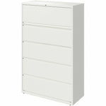 Lorell Fortress Series 5 - Drawer Lateral File with Roll - out Posting Shelf White Steel 42