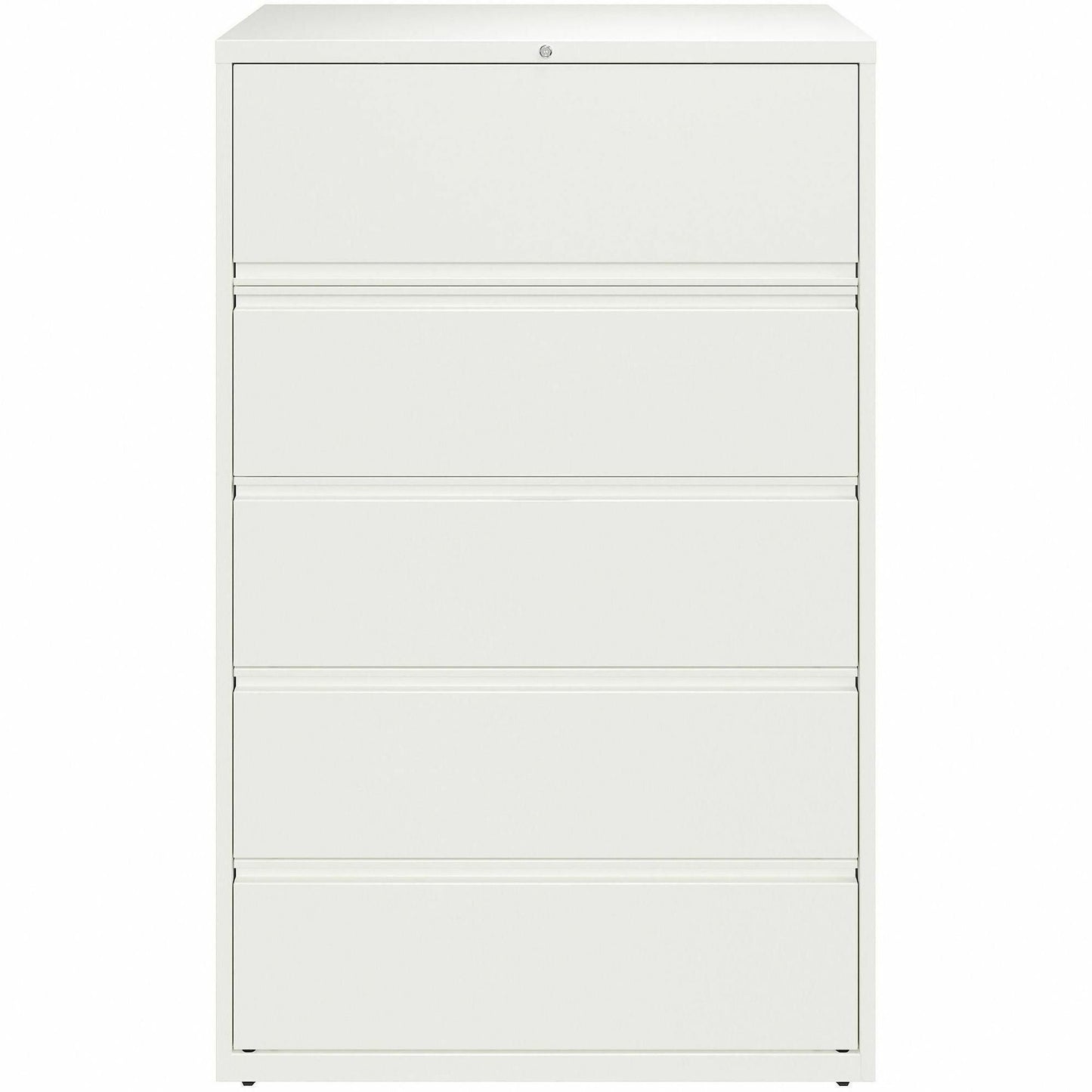 Lorell Fortress Series 5 - Drawer Lateral File with Roll - out Posting Shelf White Steel 42"W x 18.6"D x 67.6"H (LLR - FRT - LF42 - 5D676) - SchoolOutlet