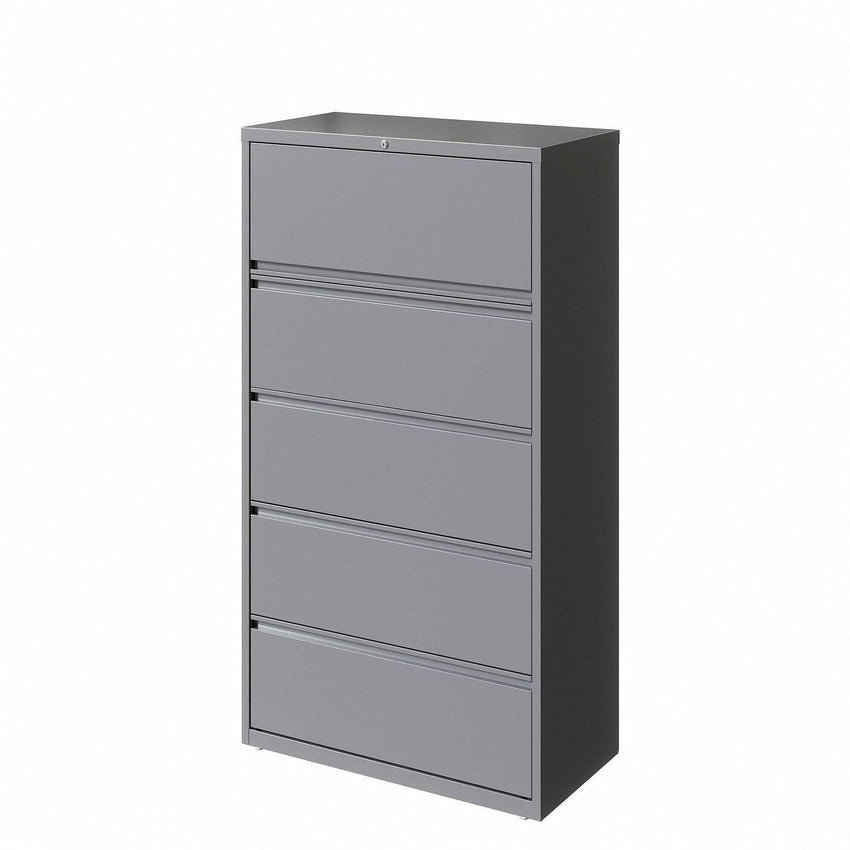 Lorell Fortress Series 5 - Drawer Lateral File with Roll - out Posting Shelf 36"W x 18.6"D x 67.6"H (LLR - FRT - LF36 - 5D676) - SchoolOutlet