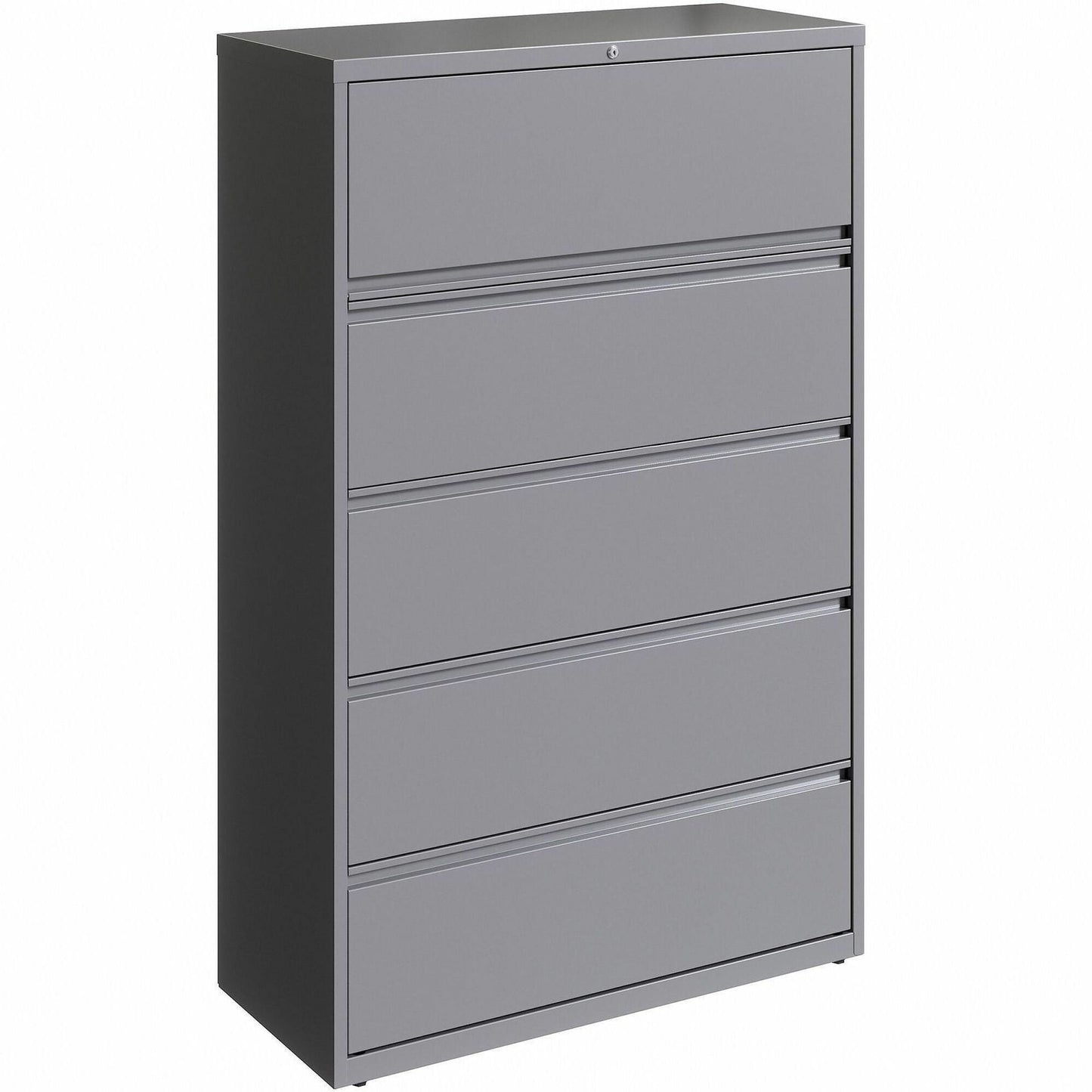 Lorell Fortress Series 5 - Drawer Lateral File with Roll - out Posting Shelf White Steel 42"W x 18.6"D x 67.6"H (LLR - FRT - LF42 - 5D676) - SchoolOutlet