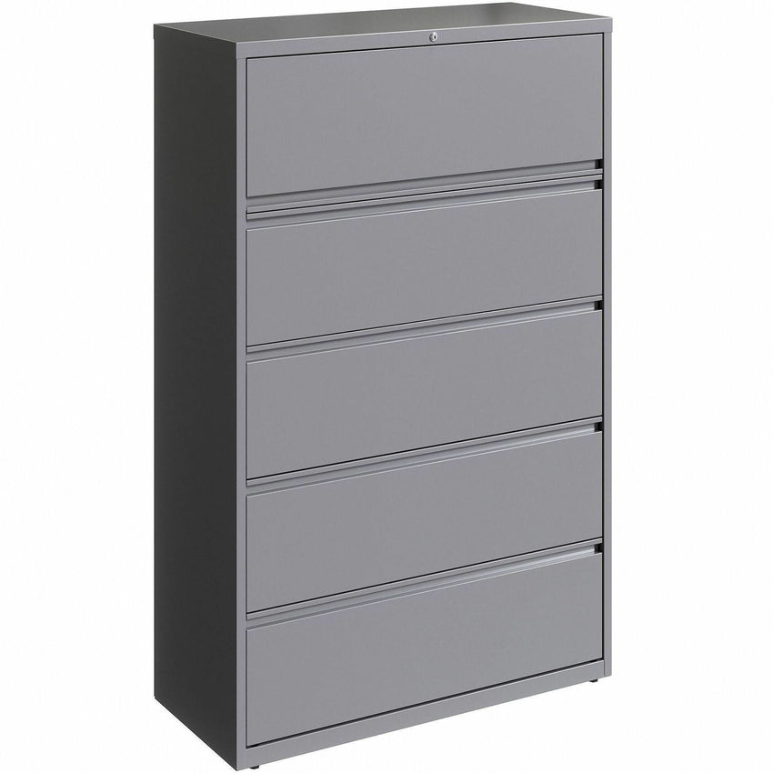 Lorell Fortress Series 5 - Drawer Lateral File with Roll - out Posting Shelf White Steel 42"W x 18.6"D x 67.6"H (LLR - FRT - LF42 - 5D676) - SchoolOutlet