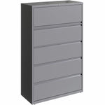 Lorell Fortress Series 5 - Drawer Lateral File with Roll - out Posting Shelf White Steel 42