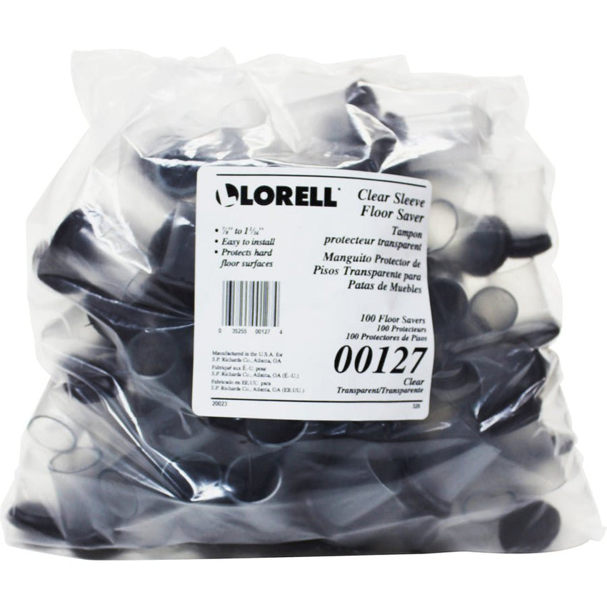 Lorell Clear Sleeve Floor Protectors with Felt Tips for Chair and Table Legs 100 - Pack (LLR - LLR00127) - SchoolOutlet