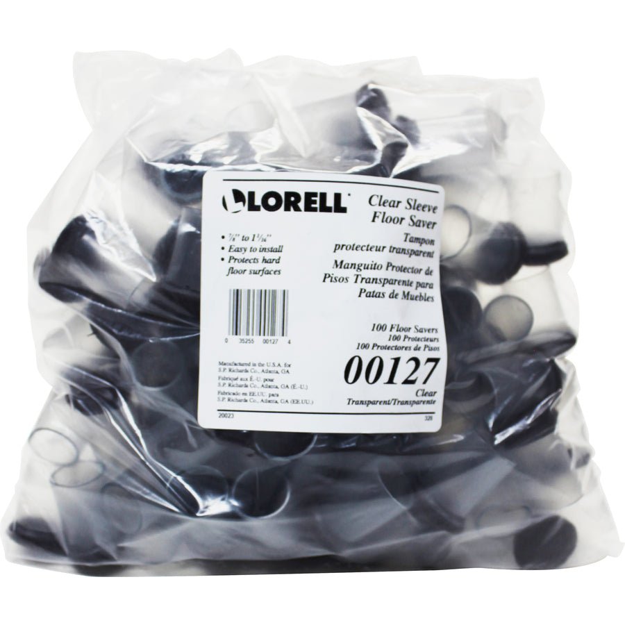 Lorell Clear Sleeve Floor Protectors with Felt Tips for Furniture Legs 100 - Pack (LLR - LLR00128) - SchoolOutlet