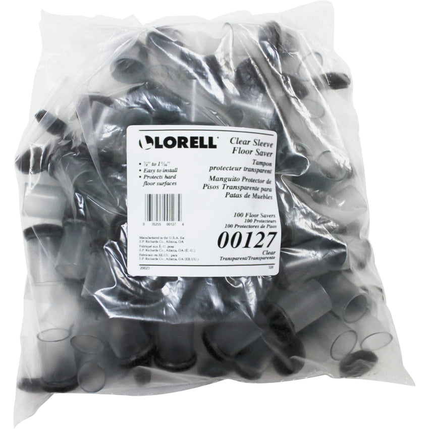 Lorell Clear Sleeve Floor Protectors with Felt Tips for Furniture Legs 100 - Pack (LLR - LLR00128) - SchoolOutlet