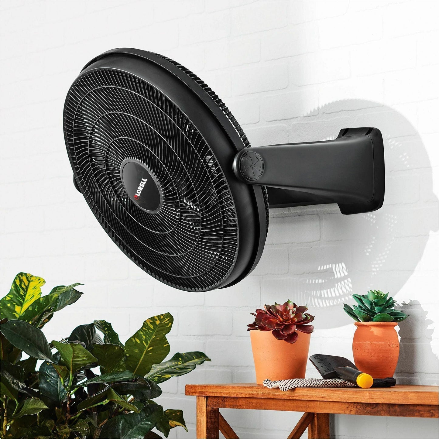 Lorell 20 in 3 - Speed Box Fan with Tilt Adjustment Wall or Floor Mount Black 24.2"W x 7.2"L x 24.2"H (LLR - LLR00301) - SchoolOutlet