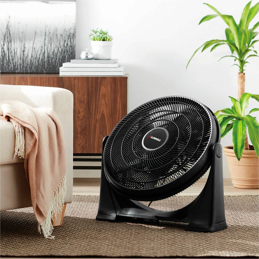 Lorell 20 in 3 - Speed Box Fan with Tilt Adjustment Wall or Floor Mount Black 24.2"W x 7.2"L x 24.2"H (LLR - LLR00301) - SchoolOutlet