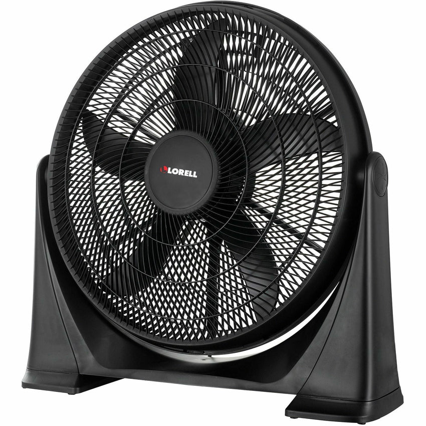 Lorell 20 in 3 - Speed Box Fan with Tilt Adjustment Wall or Floor Mount Black 24.2"W x 7.2"L x 24.2"H (LLR - LLR00301) - SchoolOutlet