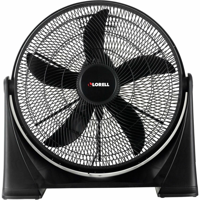 Lorell 20 in 3 - Speed Box Fan with Tilt Adjustment Wall or Floor Mount Black 24.2"W x 7.2"L x 24.2"H (LLR - LLR00301) - SchoolOutlet