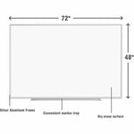 Lorell Dry - Erase Board with Silver Aluminum Frame and Styrene Surface 72