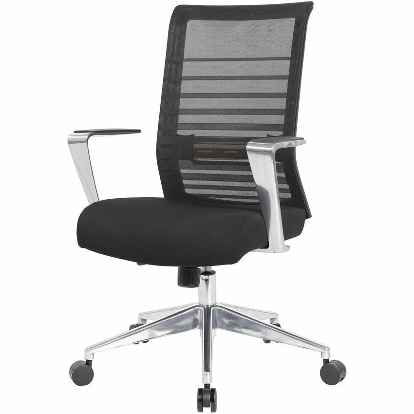 Lorell Horizontal Mesh High - Back Conference Chair with Aluminum Arms and Base 19'' - 22'' "H (LLR - LLR00580) - SchoolOutlet