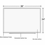 Lorell Dry - Erase Board with White Aluminum Frame and Styrene Surface 36