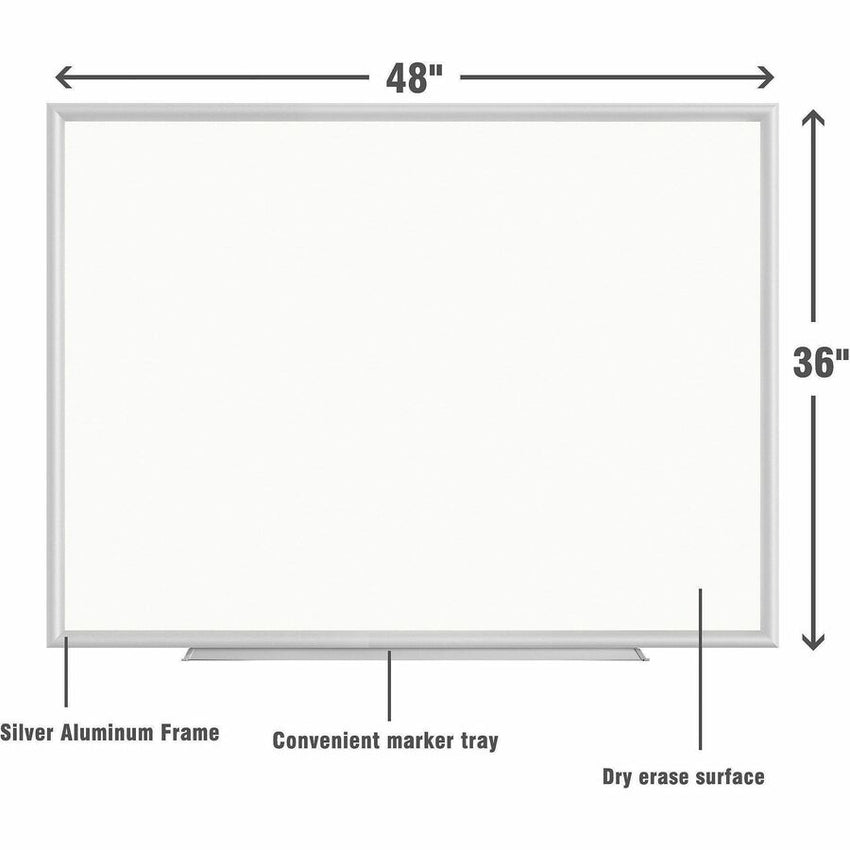 Lorell Dry - Erase Board with White Aluminum Frame and Styrene Surface 48"W x 36"H (LLR - LLR00587) - SchoolOutlet