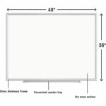 Lorell Dry - Erase Board with White Aluminum Frame and Styrene Surface 48