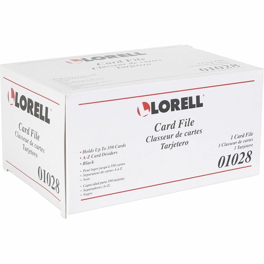 Lorell Desktop Business Card File with Hinged Cover 350 Card Capacity (LLR - LLR01028) - SchoolOutlet