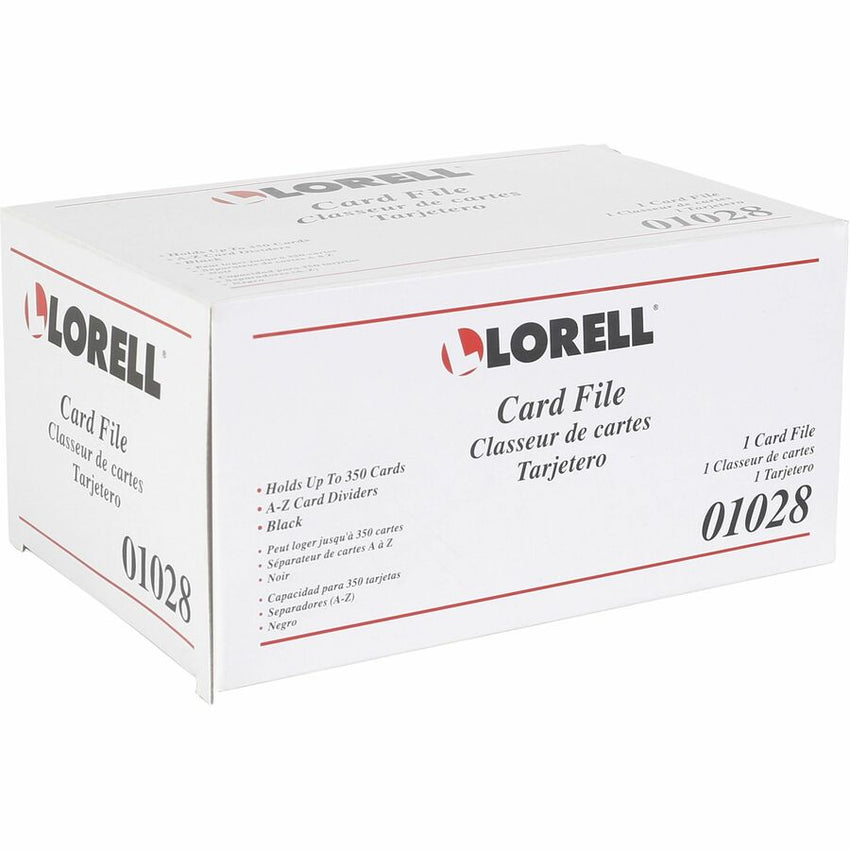 Lorell Desktop Business Card File with Hinged Cover 350 Card Capacity (LLR - LLR01028) - SchoolOutlet
