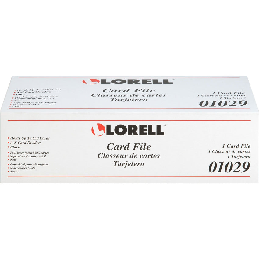 Lorell Desktop Business Card File with Hinged Cover 650 Card Capacity (LLR - LLR01029) - SchoolOutlet