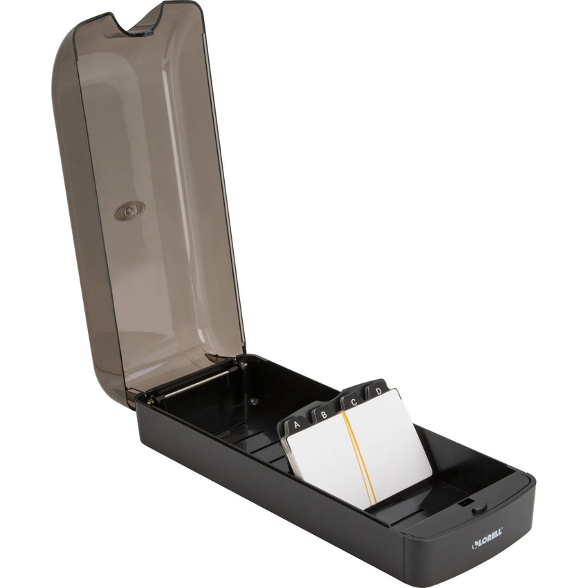 Lorell Desktop Business Card File with Hinged Cover 650 Card Capacity (LLR - LLR01029) - SchoolOutlet