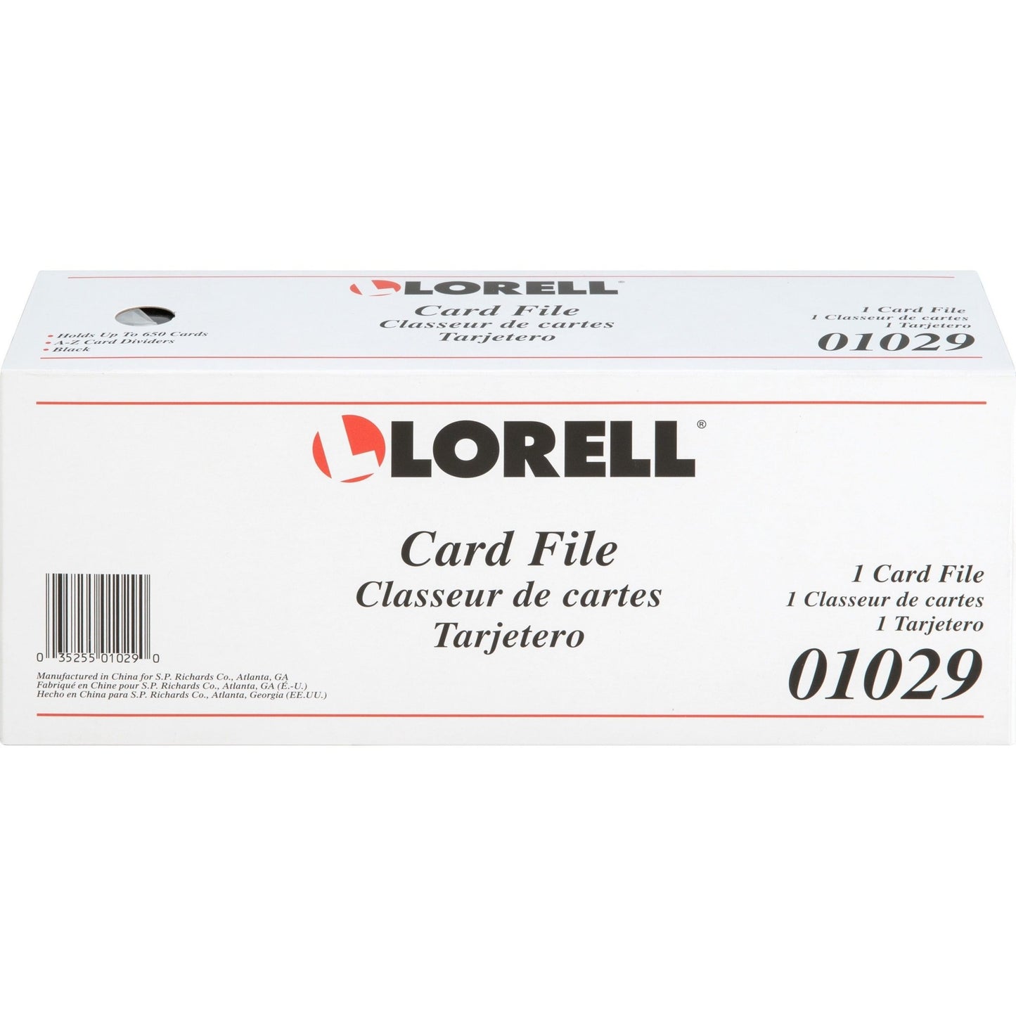 Lorell Desktop Business Card File with Hinged Cover 650 Card Capacity (LLR - LLR01029) - SchoolOutlet