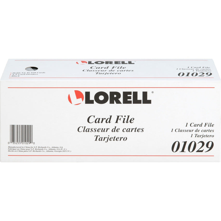 Lorell Desktop Business Card File with Hinged Cover 650 Card Capacity (LLR - LLR01029) - SchoolOutlet