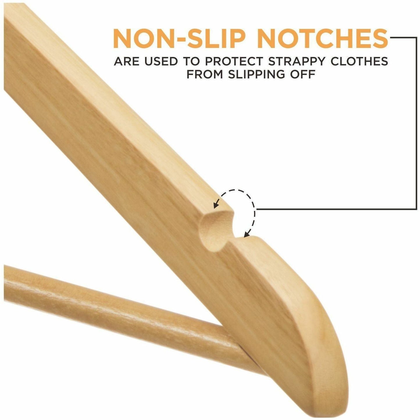 Lorell Wooden Coat Hangers Natural Wood with Metal Hook Garment Hanger 30/Carton 13.8"W x 14.2"D x 7.2"H (LLR - LLR01066) - SchoolOutlet