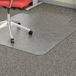 Lorell Low Pile Standard Lip Economy Chairmat for Carpeted Floors 48in x 36in Clear Vinyl (LLR-LLR02156)