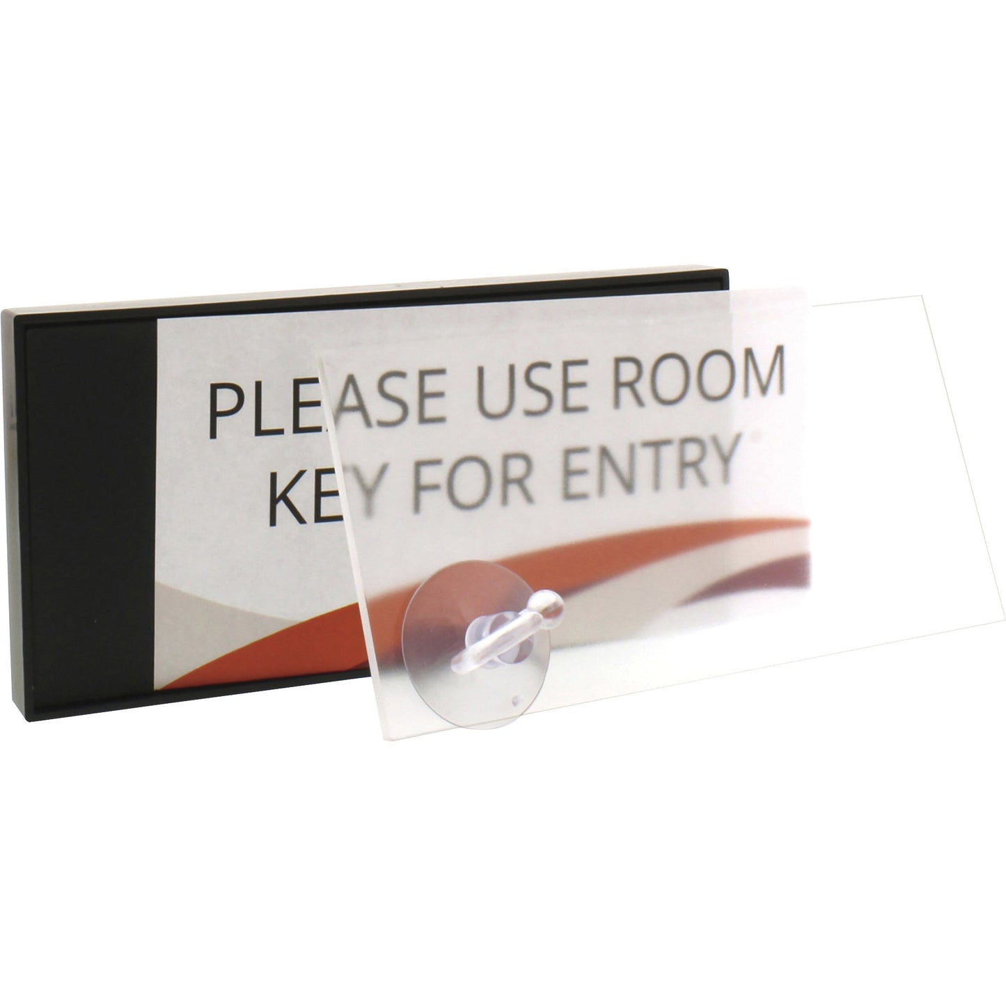 Lorell Snap Plate Architectural Sign Black Plastic Surface Mount Office Sign 8"W x 0.6"D x 4"H (LLR - LLR02648) - SchoolOutlet