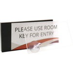 Lorell Snap Plate Architectural Sign Black Plastic Surface Mount Office Sign 8