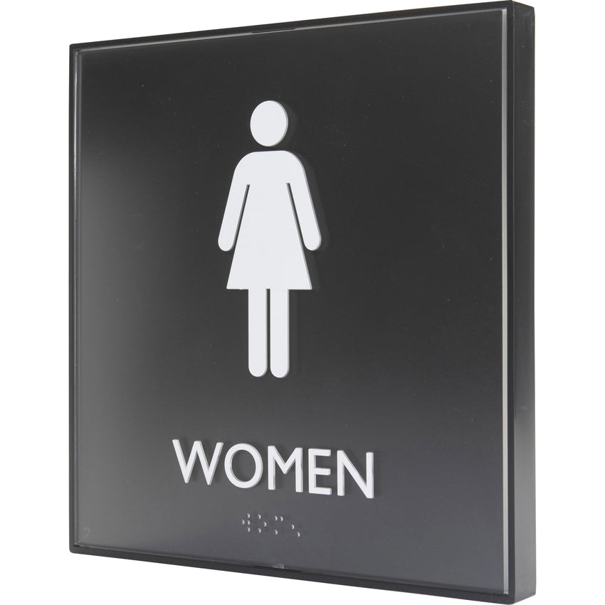Lorell Women's Restroom Sign Surface Mountable 8"W x 8"L x 8"H (LLR - LLR02656) - SchoolOutlet