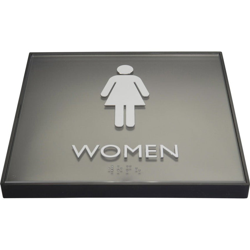 Lorell Women's Restroom Sign Surface Mountable 8"W x 8"L x 8"H (LLR - LLR02656) - SchoolOutlet