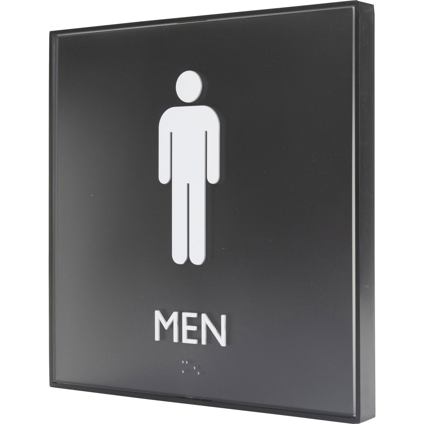 Lorell Men's Restroom Information Sign Surface Mountable 8"W x 8"L x 8"H (LLR - LLR02658) - SchoolOutlet