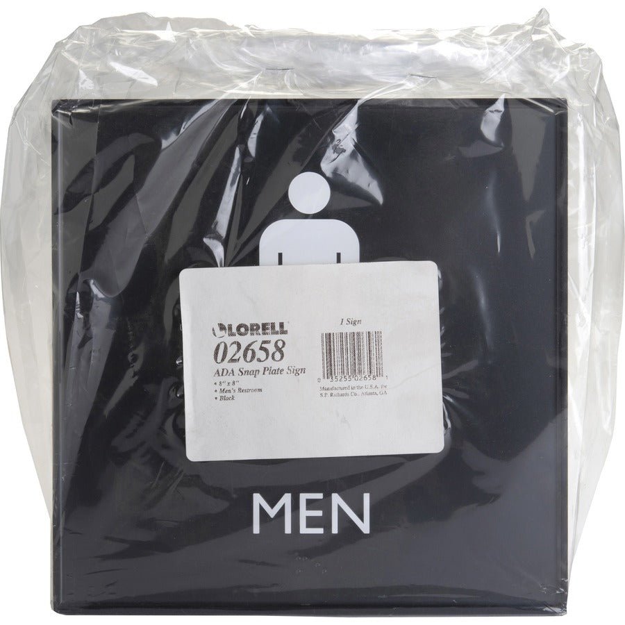 Lorell Men's Restroom Information Sign Surface Mountable 8"W x 8"L x 8"H (LLR - LLR02658) - SchoolOutlet