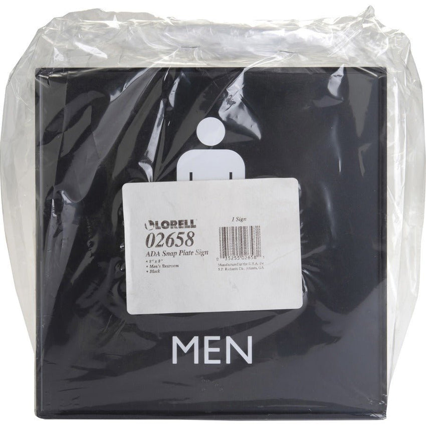 Lorell Men's Restroom Information Sign Surface Mountable 8"W x 8"L x 8"H (LLR - LLR02658) - SchoolOutlet