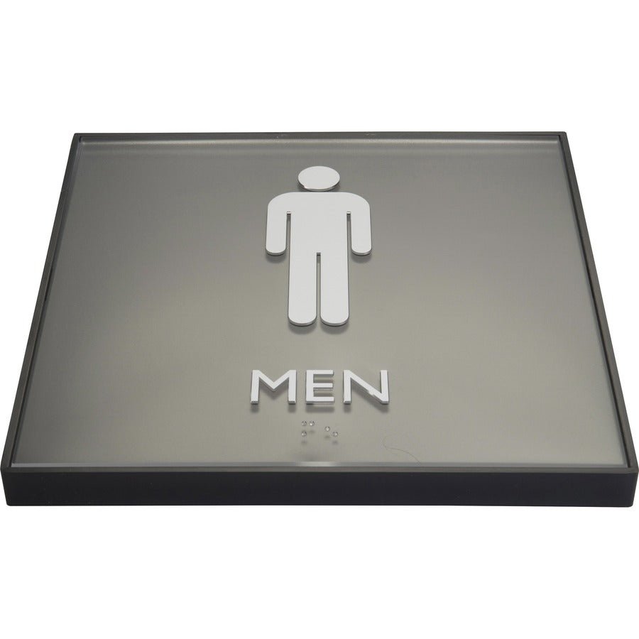 Lorell Men's Restroom Information Sign Surface Mountable 8"W x 8"L x 8"H (LLR - LLR02658) - SchoolOutlet