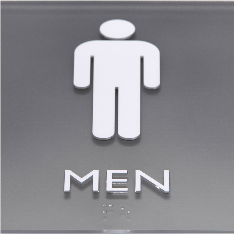Lorell Men's Restroom Information Sign Surface Mountable 8"W x 8"L x 8"H (LLR - LLR02658) - SchoolOutlet