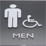 Lorell Men's Handicap Restroom Information Sign Surface Mountable 8