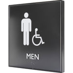 Lorell Men's Handicap Restroom Information Sign Surface Mountable 8