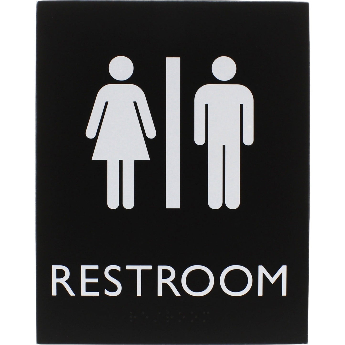 Lorell Unisex Restroom Information Sign Surface Mountable 6.4"W x 6.4"L x 8.5"H (LLR - LLR02663) - SchoolOutlet