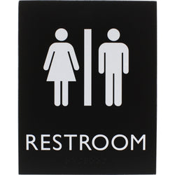 Lorell Unisex Restroom Information Sign Surface Mountable 6.4"W x 6.4"L x 8.5"H (LLR-LLR02663)