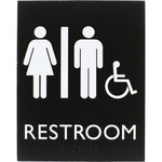 Lorell Unisex Handicap Restroom Information Sign Surface Mountable 6.4