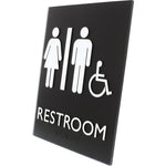 Lorell Unisex Handicap Restroom Information Sign Surface Mountable 6.4