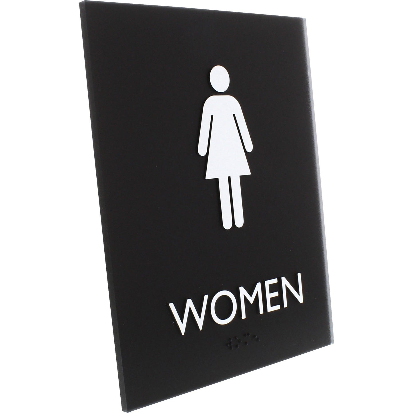 Lorell Women's Restroom Information Sign Surface Mountable 6.4"W x 6.4"L x 8.5"H (LLR - LLR02665) - SchoolOutlet