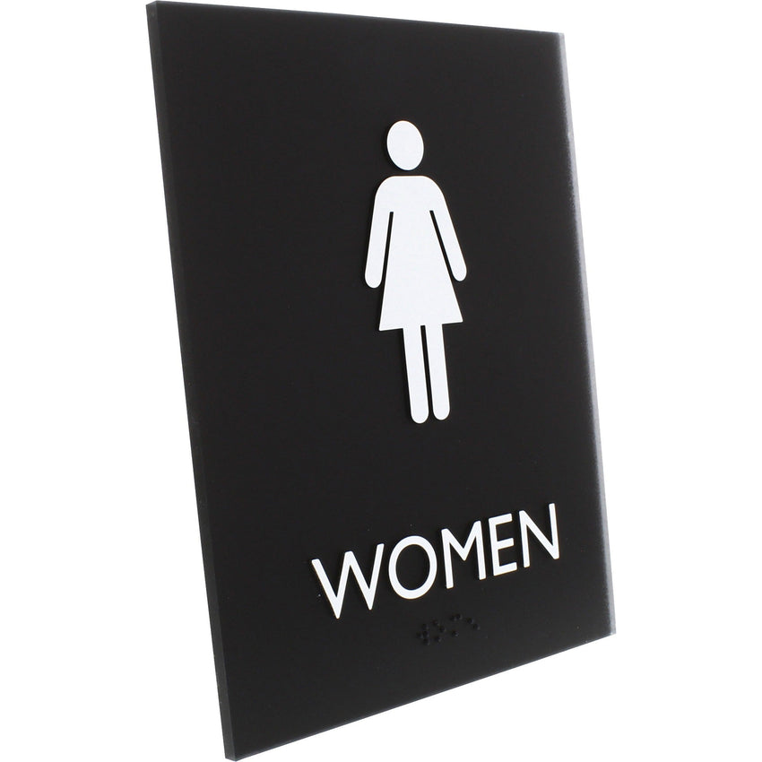 Lorell Women's Restroom Information Sign Surface Mountable 6.4"W x 6.4"L x 8.5"H (LLR - LLR02665) - SchoolOutlet