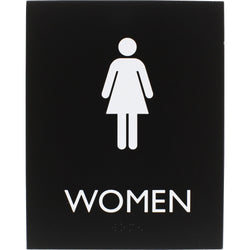Lorell Women's Restroom Information Sign Surface Mountable 6.4"W x 6.4"L x 8.5"H (LLR-LLR02665)