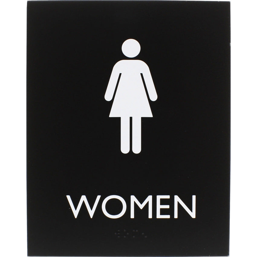 Lorell Women's Restroom Information Sign Surface Mountable 6.4"W x 6.4"L x 8.5"H (LLR - LLR02665) - SchoolOutlet