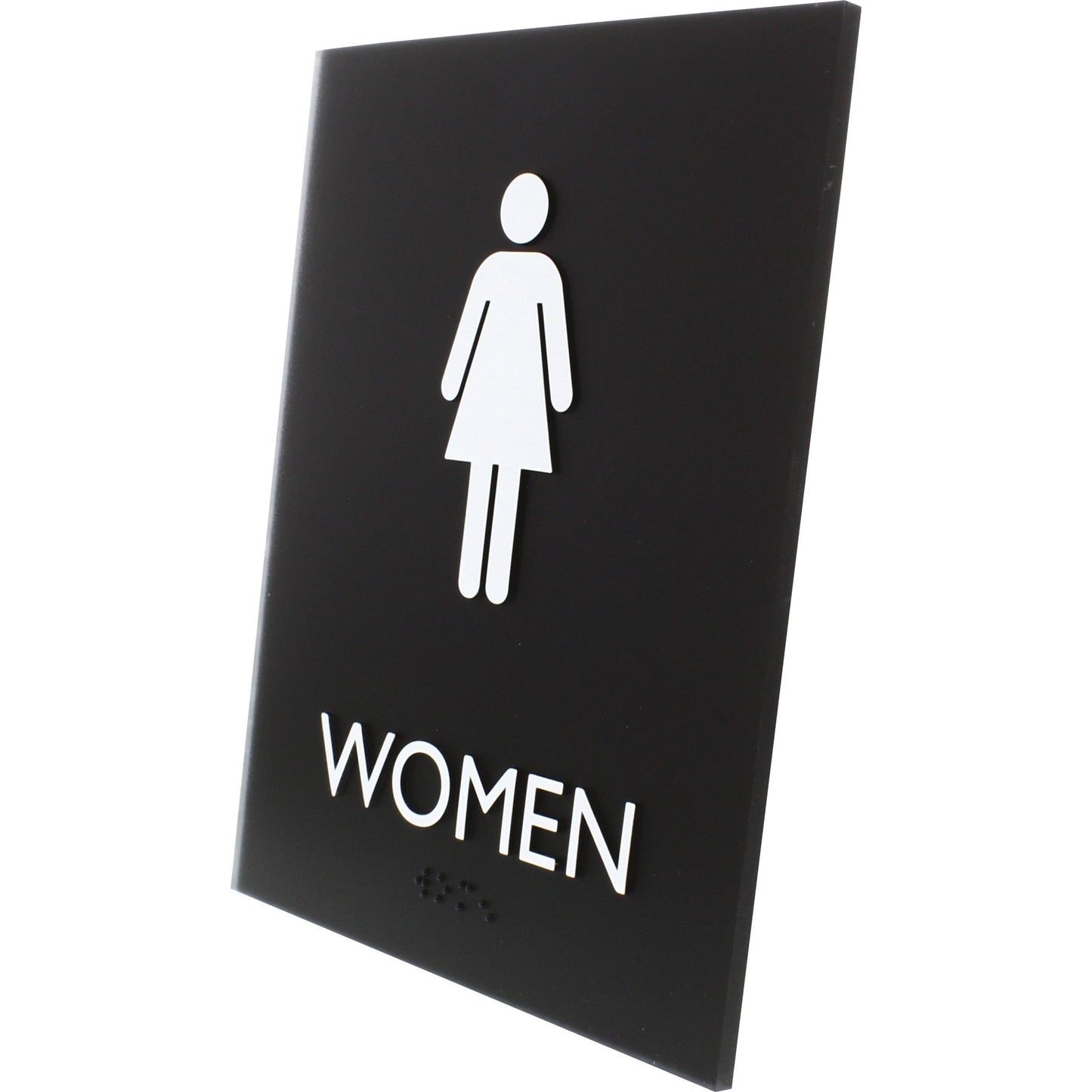 Lorell Women's Restroom Information Sign Surface Mountable 6.4"W x 6.4"L x 8.5"H (LLR - LLR02665) - SchoolOutlet