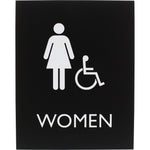 Lorell Women's Handicap Restroom Information Sign Surface Mountable 6.4