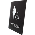 Lorell Women's Handicap Restroom Information Sign Surface Mountable 6.4